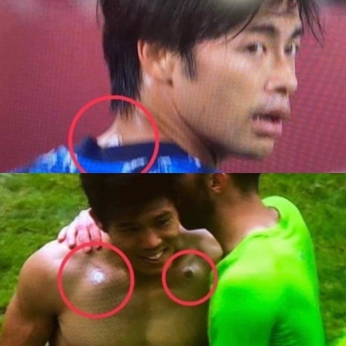ワールドカップの日本人選手「同じ物　貼っています」
