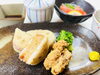 蓮根のはさみ揚げと赤魚の唐揚げ「   ○・。＊　週替わりアザレアランチ　＊。・○」