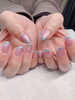 「ガラスフレンチネイル　【札幌市南区川沿ネイルサロン nail salon  Rubino】」