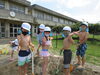 みんなでハイポーズ★「砂場で水遊び＆野菜の収穫を楽しみました☆」
