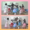 ステップもがんばっていますよ！「子供フラダンス教室　那珂川市　4歳から小学生までのフラガール達！みんなで楽しく踊っています！」