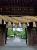総門（そうもん）と神門（しんもん）の間に設置「三嶋大社に夏越しの祓「茅の輪」が設置されています」