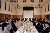午後からまなび広場小ホールで披露宴。102名の招待客と一緒にお祝いしました。「新見で全て叶う結婚式♡」
