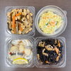 定番惣菜　ポテトサラダ　ひじき煮　サゴシの南蛮漬　五目煮豆「【明日6日(木)定休日・7日(金)営業】幸島稲荷神社から望む夏の水門BAY ＆ 爽やか「和風おろしハンバーグ」 🌅🍱✨」