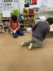 制作の後はコロコロでお掃除をします。「廃材制作【札幌市北区篠路　児童発達支援ウィズ・ユーまんまる札幌篠路】」