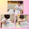 3歳ちゃんも真剣なお顔で書いています!「南区吉祥院ピアノ教室で3歳から小5ちゃんまで♪笑顔いっぱいのピアノレッスン開講中【南区&下京区のピアノ・リトミック・英語リトミック・ベビーリトミック】」