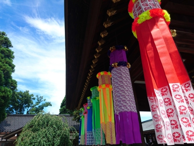 青空の中の“吹き流し”「〝七夕まつり〟高岡の夏の風物詩」