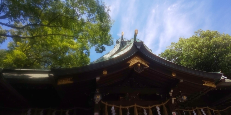 緑が多く清々しい。「検見川神社」