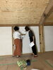 壁紙打ち合わせ中「高岡町の蔵リフォーム工事　No.9」
