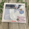 セーラー襟と水色ストライプがかわいいver．ギフトにおすすめ🎁「👶シンプル服も ワンタッチでおしゃれ感アップのスタイ＆ブルマセット」