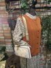 「♬INTRO AUTUMN&WINTER COLLECTION！薄手コーデュロイ小花柄ワンピースとニットベストで楽しむ大人の冬コーディネートですよ」
