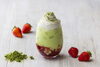 いちご香る緑茶ラテ「風待ちテラスのいちご×お茶スイーツ🍓」