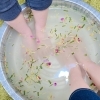 鎖骨リンパほぐし＋巡り足湯