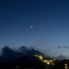 昨夜の三日月と金星「Good morning Otaru! 小樽の古民家ゲストハウスより」