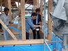 お清めしている様子✨「🏠上棟式の様子をご紹介！【村上市｜新築｜建築｜加藤組】」