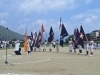 「夏の大会開会式！子どもたちが誇らしく団旗を掲げました」