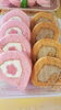「天重700円と春色ロールケーキなど本日のラインナップ」