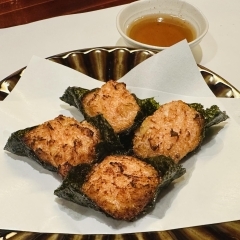 ふわふわ！　明太子と山芋の磯部揚げ