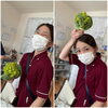 カメラを向けるとすぐさまサービスショット「この野菜なーんだ？？？」