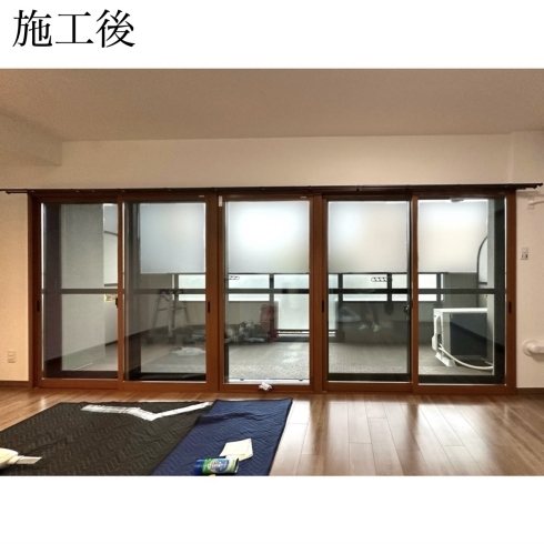 内窓インプラスを取付後です。「名古屋市マンションのリビング、防音対策の為に内窓インプラスを取付ました。」
