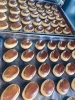 栗まんじゅうの焼き上がったところです「栗まんじゅうあります(๑･̑◡･̑๑)」