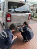 飾りナンバーの取り付け「モーター和歌山の日　あと３日間！！」
