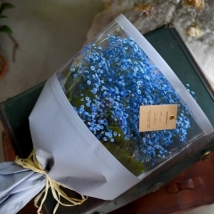 青いかすみ草の花束 Bouquet of blue breath -L size-