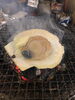 殻付きホタテの炭火焼き、刺身用を贅沢に！「新入荷のお知らせです！」
