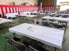 飲食・商談用の机を設置「展示会 in 松阪市」