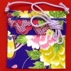 【ポシェット】金彩牡丹と桜（紫）和柄！お祭り万能ポシェット