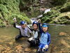 「旅の途中で川遊び」