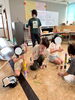空き缶積み「夏休みのハイライト！”藍染め体験"と"障害物競走"」