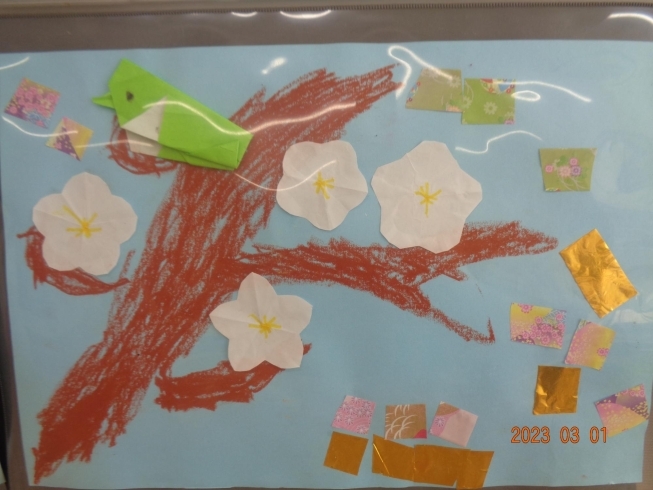 4歳児：折り紙製作「春ですね～」
