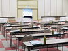 ①ビジネス交流会。後方に1800Φ円テーブル設置「３月前半 仕事記録」