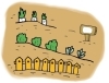 大根などを植えている畑