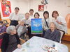 「デイサービス金太郎にて青色と灰色の境界線原作者誕生会を行う‼️。」