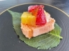 桜ロールケーキ　オレンジと苺ジュレ掛け「8000円コースのお料理をご紹介します（後編）」