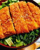 小松菜のタレかつ丼(江戸川産小松菜使用)「第9回「小松菜グルメスタンプラリー」2022-23開催しております！区内参加店の小松菜料理を食べて(買って)スタンプを集めよう！」