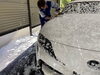 気合いは入ってますが、優しく洗っていきます「新車用カーコーティング「EXキーパー」施工〜酒田カーコーティング専門店」