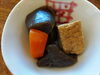 こんにゃくと厚揚げの甘辛煮「今日から★薄切りロースのポークチャップ★です！」