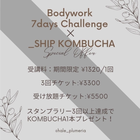 プライスリスト「【3rd Anni】Bodywork 7days Challenge お得な受け放題あり ピラティス ストレッチ トレーニング ドリンク付き 」