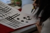 まずは筆の使い方、太い線、細い線の書き方を練習です「【大人の学び×校舎で恋活 筆ペンで楽しい文字を書いてみよう】の取材に行ってきました☆」