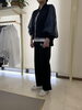 袖がスケスケブルゾンがデニムを格上げしてます「サクラ色のニットとデニムで春をスタートさせましょう」