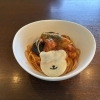 ベーコンと揚げナスのトマトソーススパゲッティ