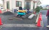 写真③砕石を入れ均していきます「庭のコンクリート打設　出雲市」