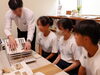 壁紙やインテリアについて、実物を見ながら学びました。「中学生3名が職場体験に来てくれました！家づくりの仕事を3日間体験」