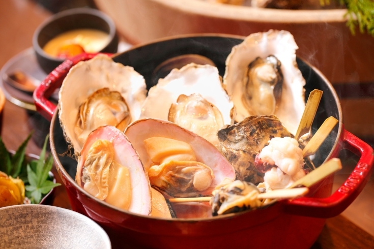 厚岸産海鮮ガンガン焼き「牡蠣に恋する季節【厚岸産海鮮のガンガン焼き】」