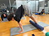 体幹部のトレーニング。意識はつま先まで…。「競泳選手の陸上ジュニアトレーニング」