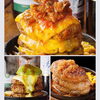 「デミグラスハンバーグ目玉焼き唐揚げプレート　照り焼きハンバーグ目玉焼き唐揚げプレート」