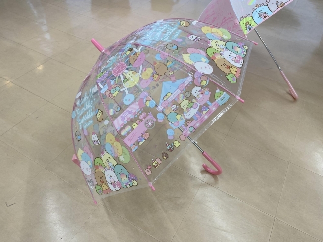 ビニール傘。まるいかんじがすごくかわいいです「すみっコぐらしの傘⛱☂️在庫しております 【春日市、大野城市、那珂川市の文房具のことならおまかせください！】」